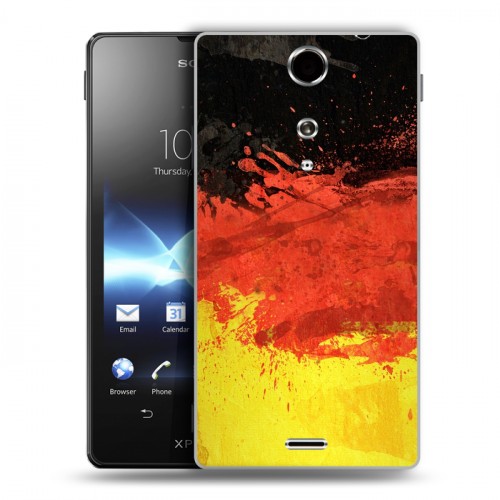 Дизайнерский пластиковый чехол для Sony Xperia TX Флаг Германии