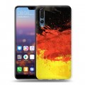 Дизайнерский силиконовый с усиленными углами чехол для Huawei P20 Pro Флаг Германии