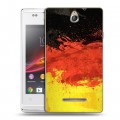 Дизайнерский пластиковый чехол для Sony Xperia E Флаг Германии