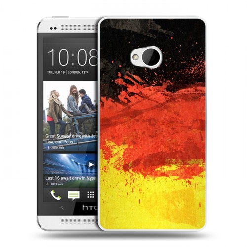 Дизайнерский пластиковый чехол для HTC One (M7) Dual SIM Флаг Германии
