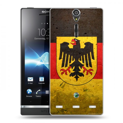 Дизайнерский пластиковый чехол для Sony Xperia S Флаг Германии