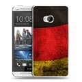 Дизайнерский пластиковый чехол для HTC One (M7) Dual SIM Флаг Германии
