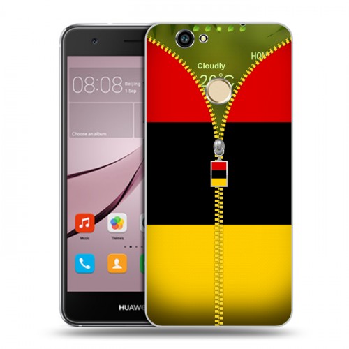 Дизайнерский силиконовый с усиленными углами чехол для Huawei Nova Флаг Германии