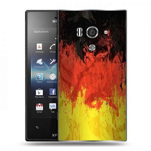 Дизайнерский пластиковый чехол для Sony Xperia acro S Флаг Германии