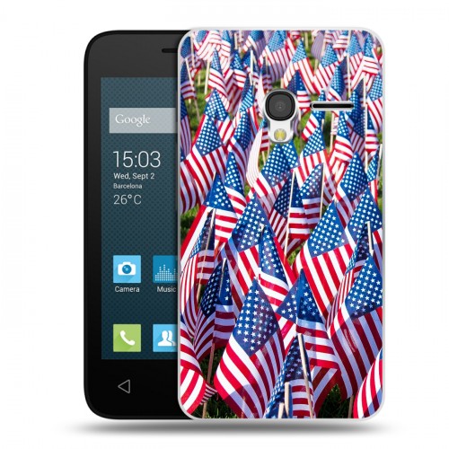 Дизайнерский пластиковый чехол для Alcatel One Touch Pixi 3 (4.0) Флаг США