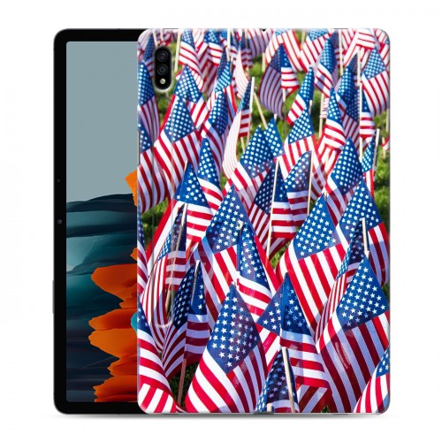 Дизайнерский силиконовый чехол для Samsung Galaxy Tab S7 Флаг США