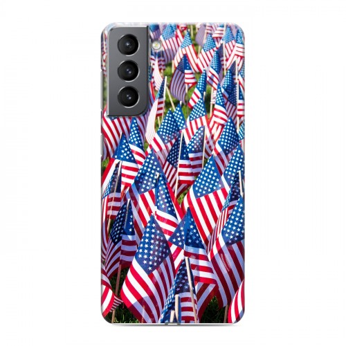 Дизайнерский пластиковый чехол для Samsung Galaxy S21 Флаг США