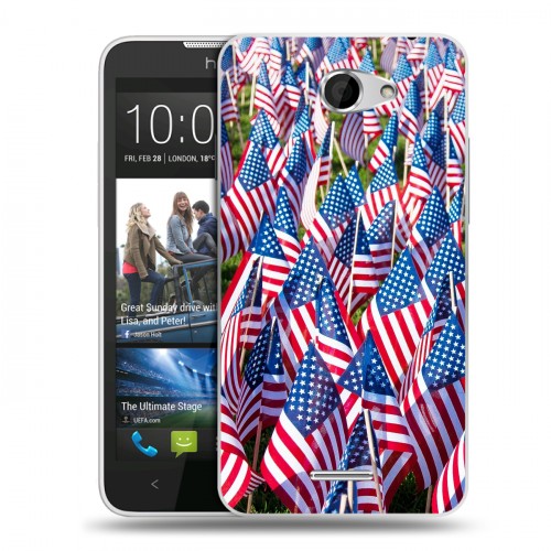 Дизайнерский пластиковый чехол для HTC Desire 516 Флаг США