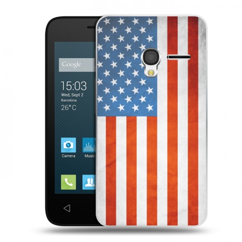 Дизайнерский пластиковый чехол для Alcatel One Touch Pixi 3 (4.0) Флаг США