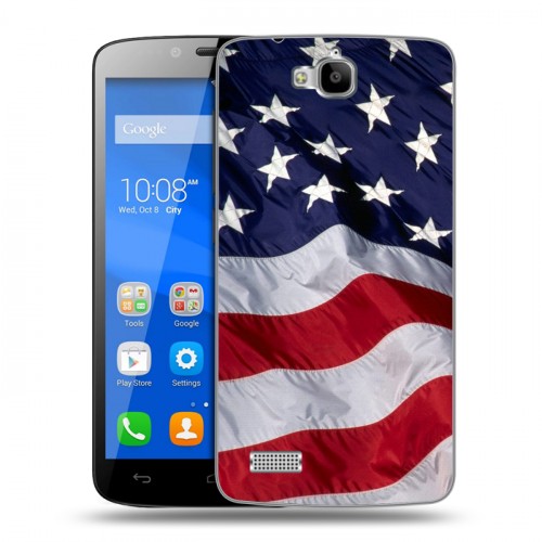 Дизайнерский пластиковый чехол для Huawei Honor 3C Lite Флаг США