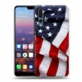 Дизайнерский силиконовый с усиленными углами чехол для Huawei P20 Pro Флаг США