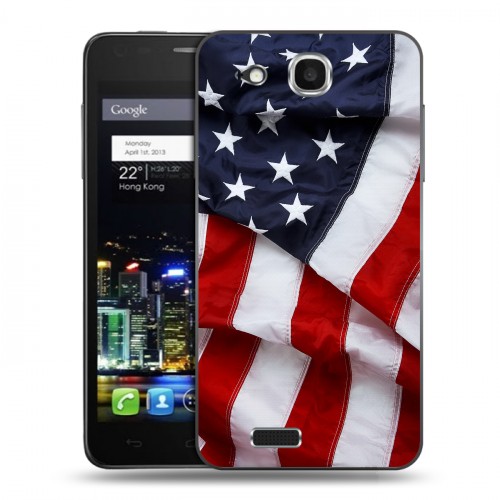 Дизайнерский пластиковый чехол для Alcatel One Touch Idol Ultra Флаг США