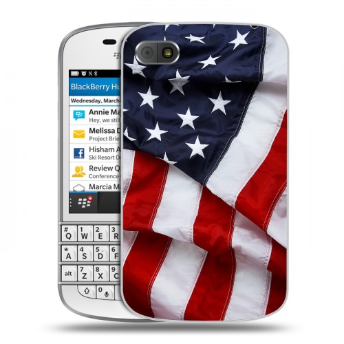 Дизайнерский пластиковый чехол для BlackBerry Q10 Флаг США