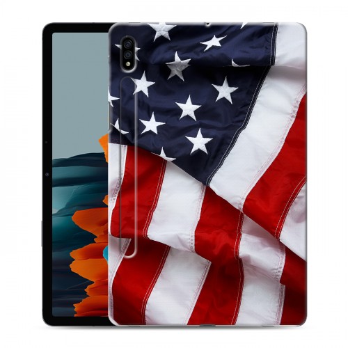 Дизайнерский пластиковый чехол для Samsung Galaxy Tab S7 Флаг США