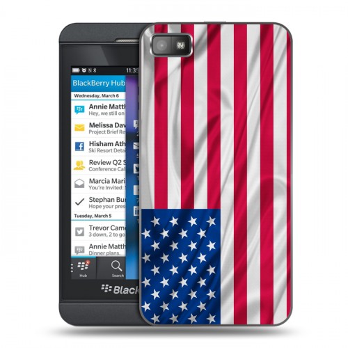 Дизайнерский пластиковый чехол для BlackBerry Z10 Флаг США