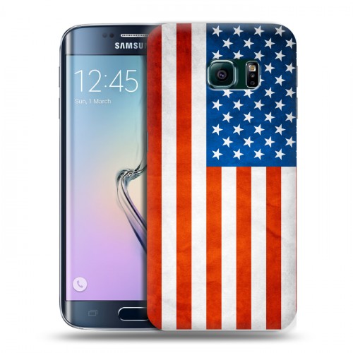 Дизайнерский пластиковый чехол для Samsung Galaxy S6 Edge Флаг США