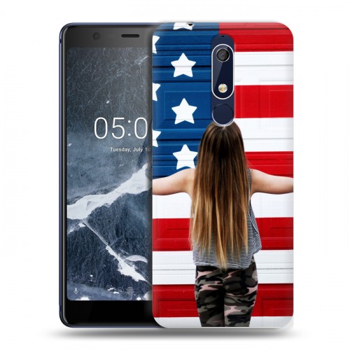 Дизайнерский пластиковый чехол для Nokia 5.1 Флаг США