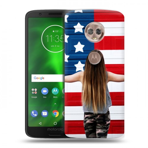 Дизайнерский пластиковый чехол для Motorola Moto G6 Флаг США