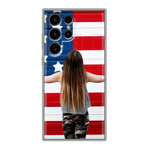 Дизайнерский пластиковый чехол для Samsung Galaxy S24 Ultra Флаг США