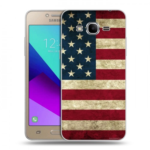 Дизайнерский силиконовый с усиленными углами чехол для Samsung Galaxy J2 Prime Флаг США