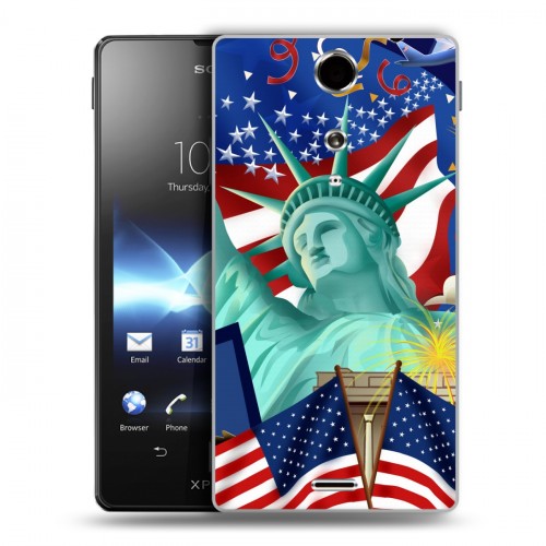 Дизайнерский пластиковый чехол для Sony Xperia TX Флаг США