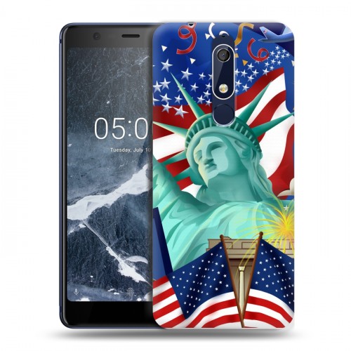 Дизайнерский пластиковый чехол для Nokia 5.1 Флаг США