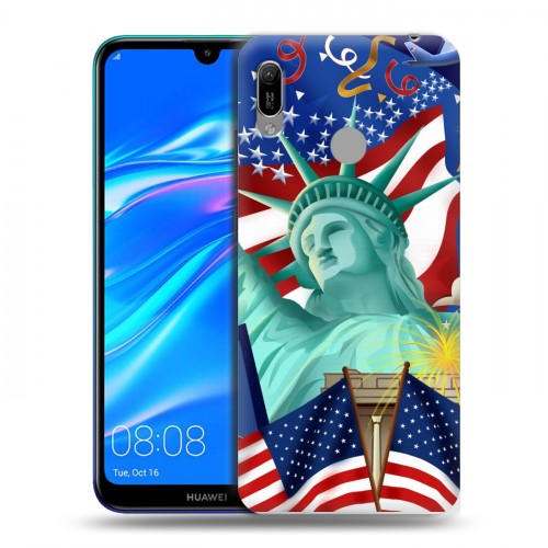 Дизайнерский пластиковый чехол для Huawei Y6 (2019) Флаг США