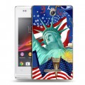 Дизайнерский пластиковый чехол для Sony Xperia E Флаг США