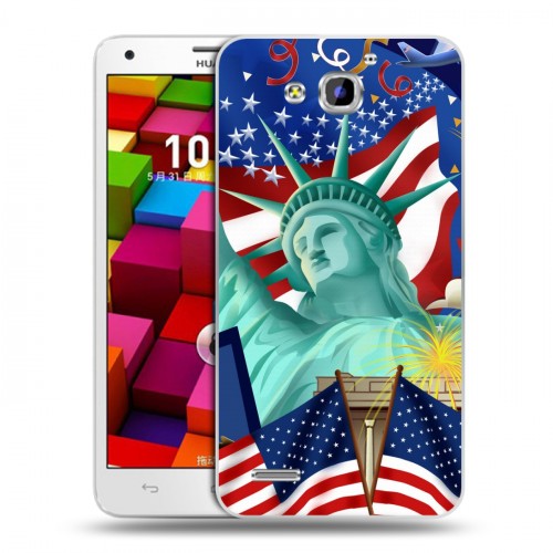 Дизайнерский пластиковый чехол для Huawei Honor 3x Флаг США