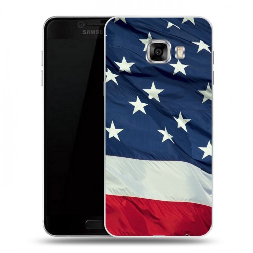 Дизайнерский пластиковый чехол для Samsung Galaxy C5 Флаг США