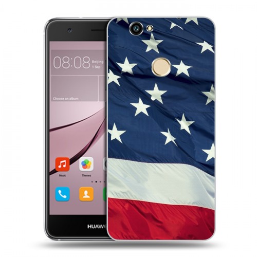 Дизайнерский силиконовый с усиленными углами чехол для Huawei Nova Флаг США