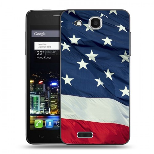 Дизайнерский пластиковый чехол для Alcatel One Touch Idol Ultra Флаг США