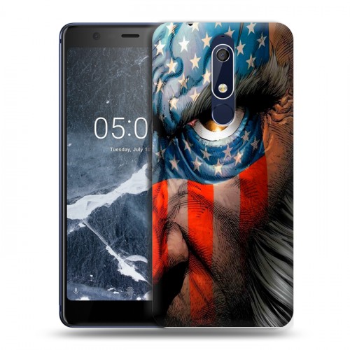 Дизайнерский пластиковый чехол для Nokia 5.1 Флаг США