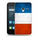 Дизайнерский пластиковый чехол для Alcatel One Touch Pixi 3 (4.0) Флаг Франции