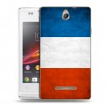 Дизайнерский пластиковый чехол для Sony Xperia E Флаг Франции