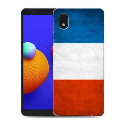 Дизайнерский пластиковый чехол для Samsung Galaxy A01 Core Флаг Франции