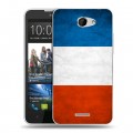 Дизайнерский пластиковый чехол для HTC Desire 516 Флаг Франции