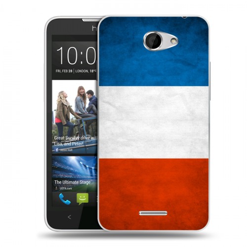 Дизайнерский пластиковый чехол для HTC Desire 516 Флаг Франции