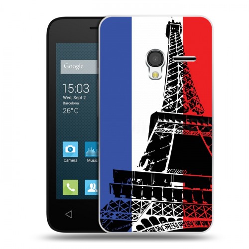 Дизайнерский пластиковый чехол для Alcatel One Touch Pixi 3 (4.0) Флаг Франции