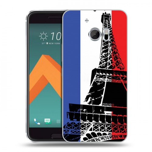 Дизайнерский пластиковый чехол для HTC 10 Флаг Франции