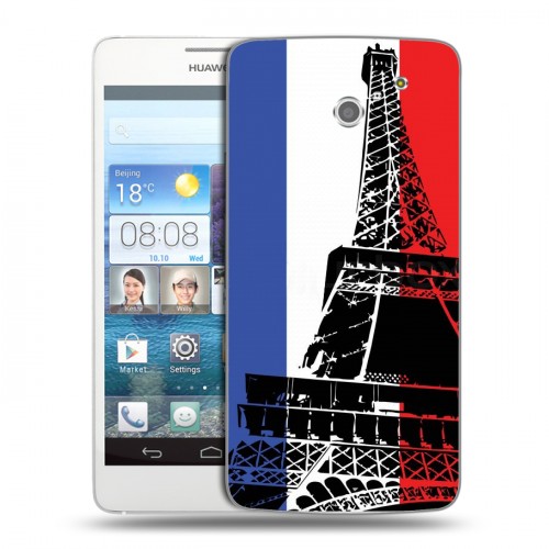 Дизайнерский пластиковый чехол для Huawei Ascend D2 Флаг Франции