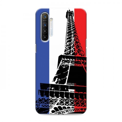 Дизайнерский силиконовый с усиленными углами чехол для Realme XT Флаг Франции