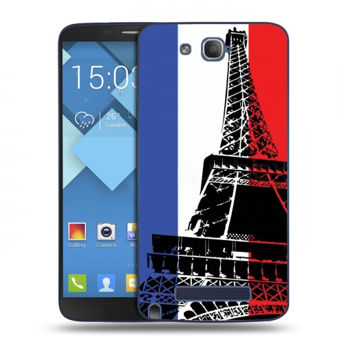 Дизайнерский пластиковый чехол для Alcatel One Touch Hero Флаг Франции