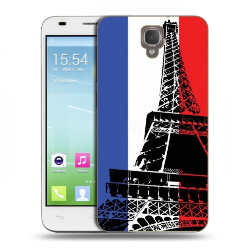 Дизайнерский пластиковый чехол для Alcatel One Touch Idol 2 S Флаг Франции