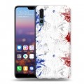 Дизайнерский силиконовый с усиленными углами чехол для Huawei P20 Pro Флаг Франции