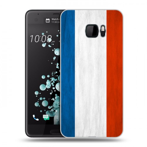 Дизайнерский пластиковый чехол для HTC U Ultra Флаг Франции