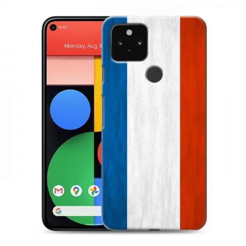 Дизайнерский пластиковый чехол для Google Pixel 5 Флаг Франции