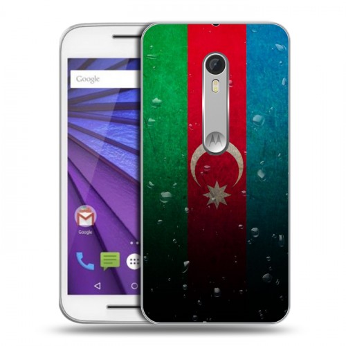 Дизайнерский пластиковый чехол для Lenovo Moto G Флаг Азербайджана