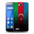 Дизайнерский пластиковый чехол для Huawei Honor 3C Lite Флаг Азербайджана