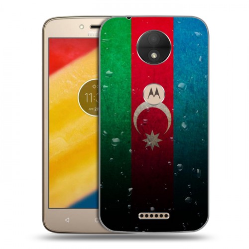 Дизайнерский силиконовый чехол для Motorola Moto C Флаг Азербайджана